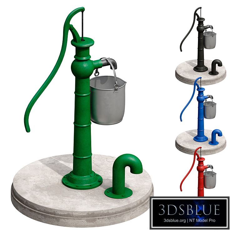 Outdoor water column with a bucket