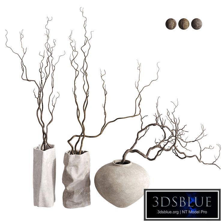 3 Vases with Branches Set