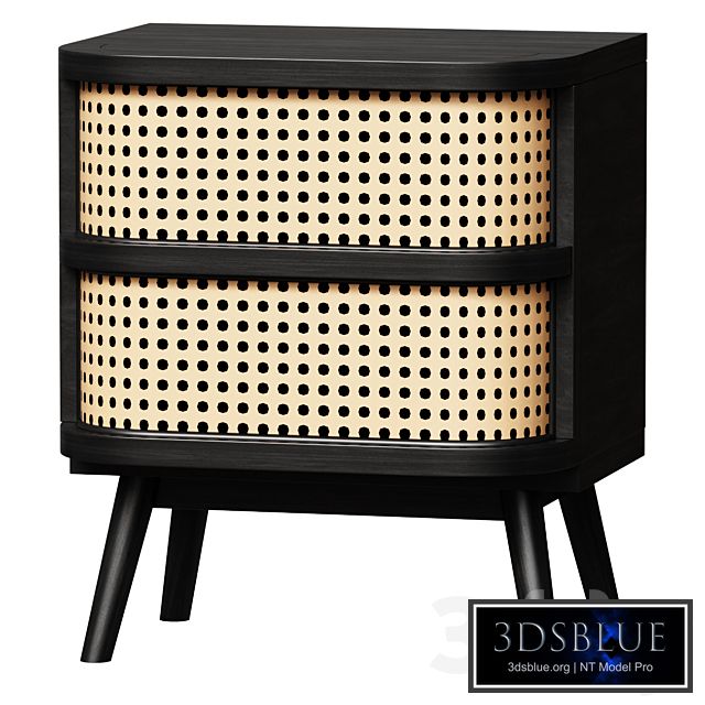 Bedside table Bedside table with 1 drawer made of wicker rattan, Laora