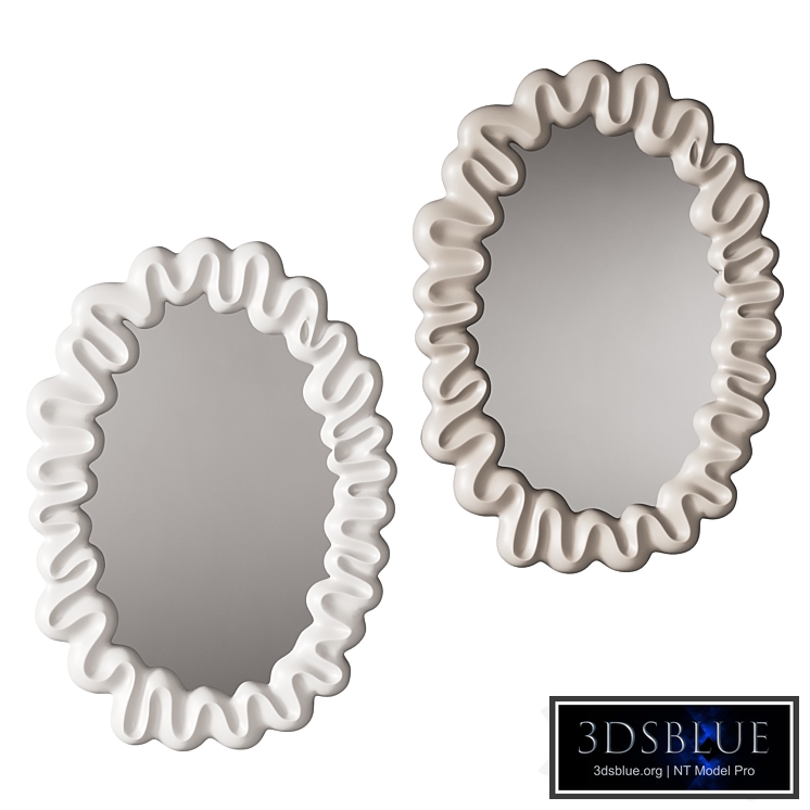 360 sculptural organic Trouva Dribble Mirror White by &klevering