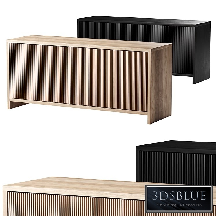 Oak Slatted Credenza by Material