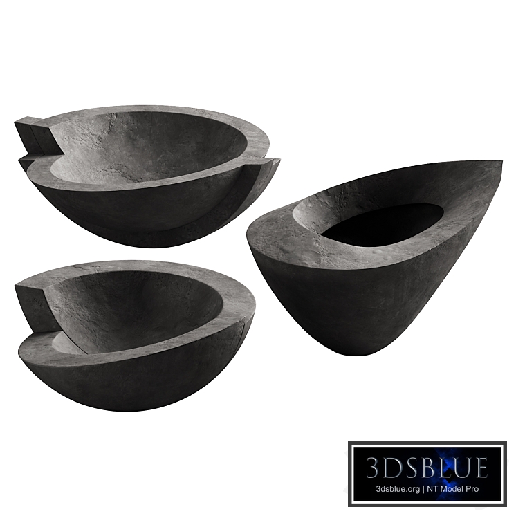 365 decorative vases and pots 03 deformed folded relief vase 02