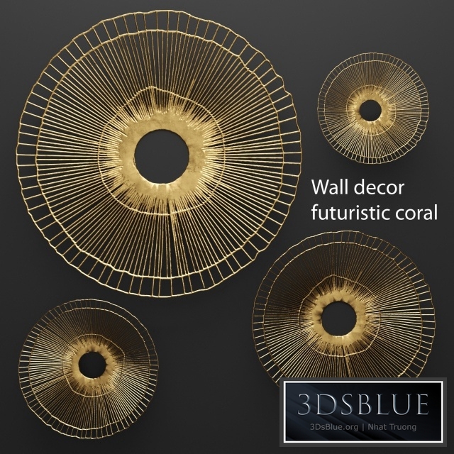 Wall decor futuristic coral. Panel. wall decor, art, metal, luxury, gold, abstraction, flowers, panels, round, discs, sun, loft, coral, sculpture, art, lattice, wall decor