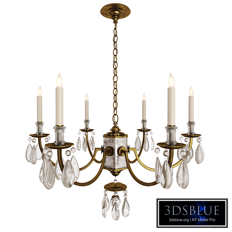 Visual Comfort Thomas OBrien Elizabeth 6 Light Chandelier in Gilded Iron with Wax TOB5036GI