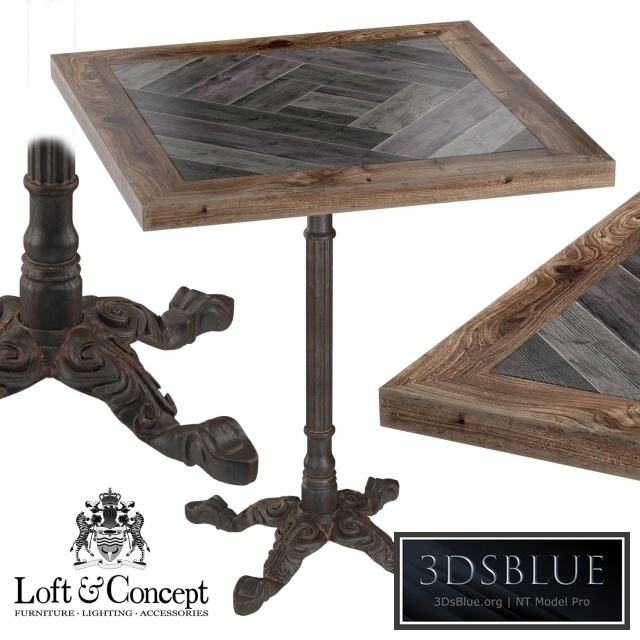 CAST IRON AND WOOD RESTAURANT TABLE SQUARE