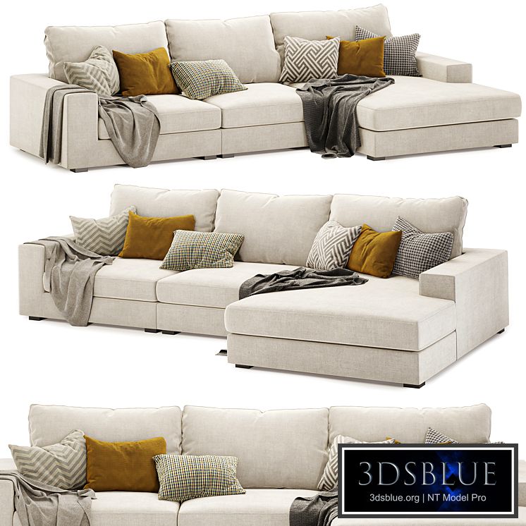 Vedori Upholstered 3-Seaters Quartz Corner Sofa