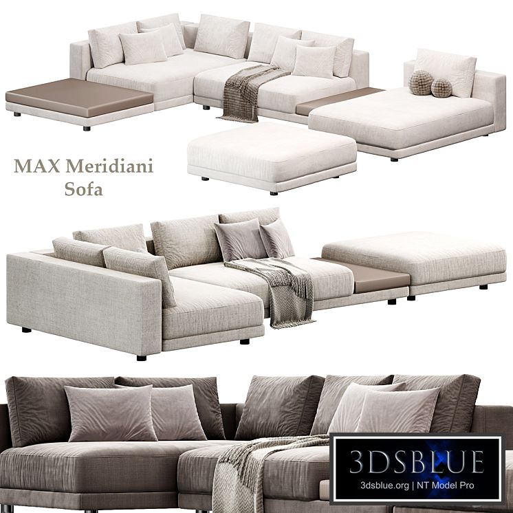 MAX Sectional Modular Fabric Sofa by Meridiani