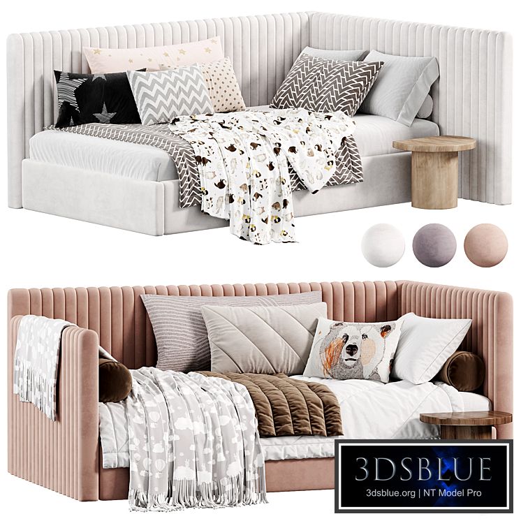 Corner bed Danny kids narrow panels by sensorsleep