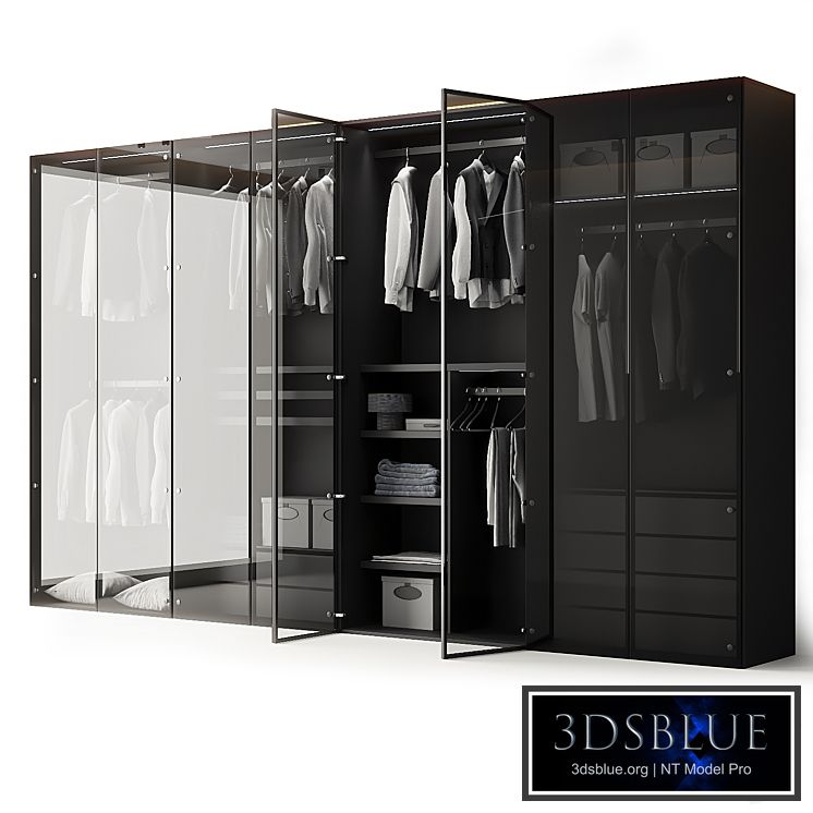 Modern Aluminum Glass Door Wardrobe