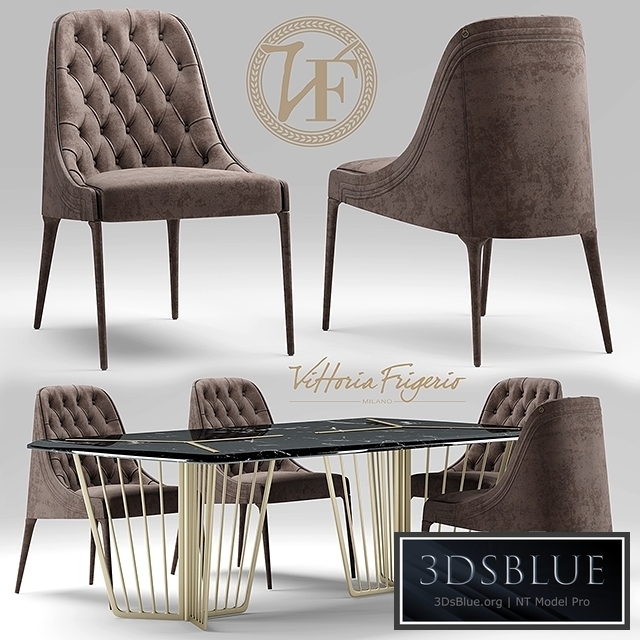 Chair vittoria frigerio Poggi High capitonne, Alfieri table