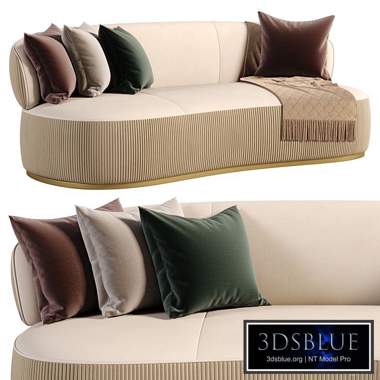 3 Seater Curved Shape Luxury Faux Leather sofa