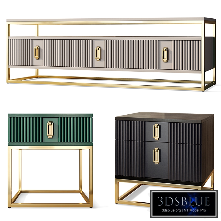 Chest of drawers and bedside table Nice Wooden Kors