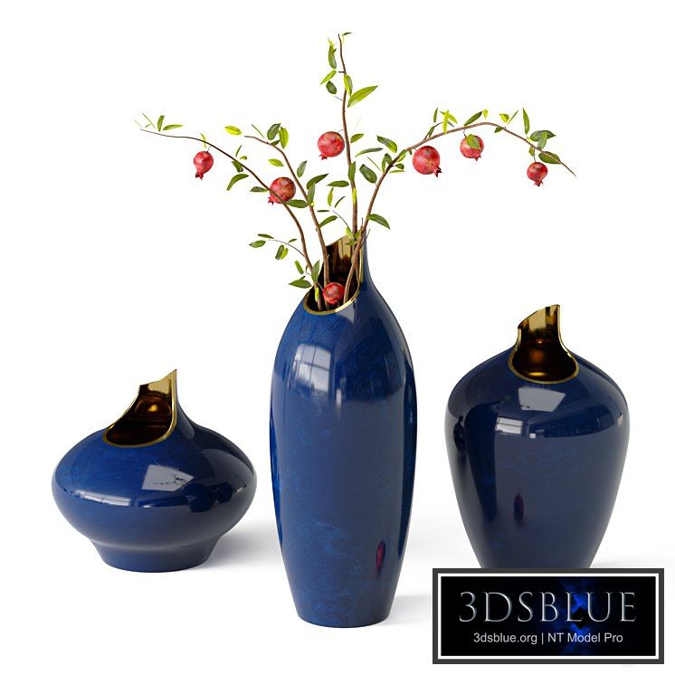 Artipieces Akia vase set with pomegranate branches