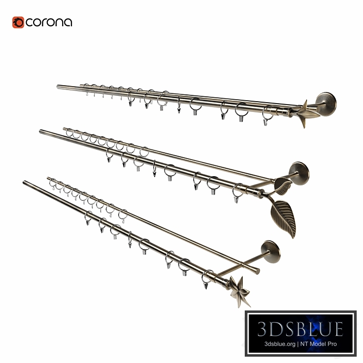 Metal curtain rod FLORAL