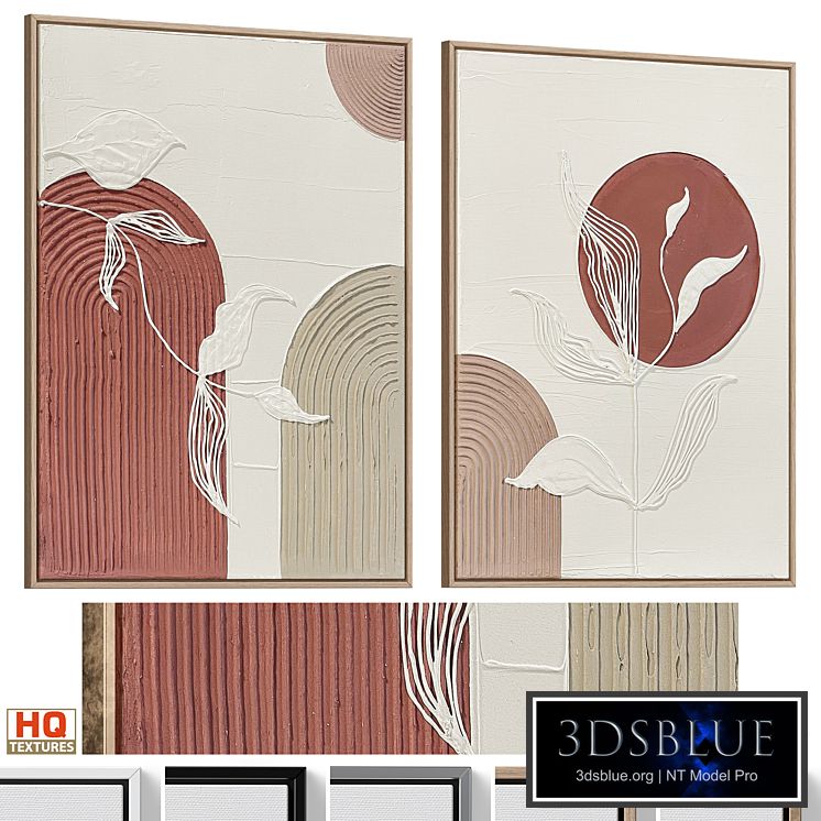 Wabi-Sabi Relief Plaster Wall Art C-916