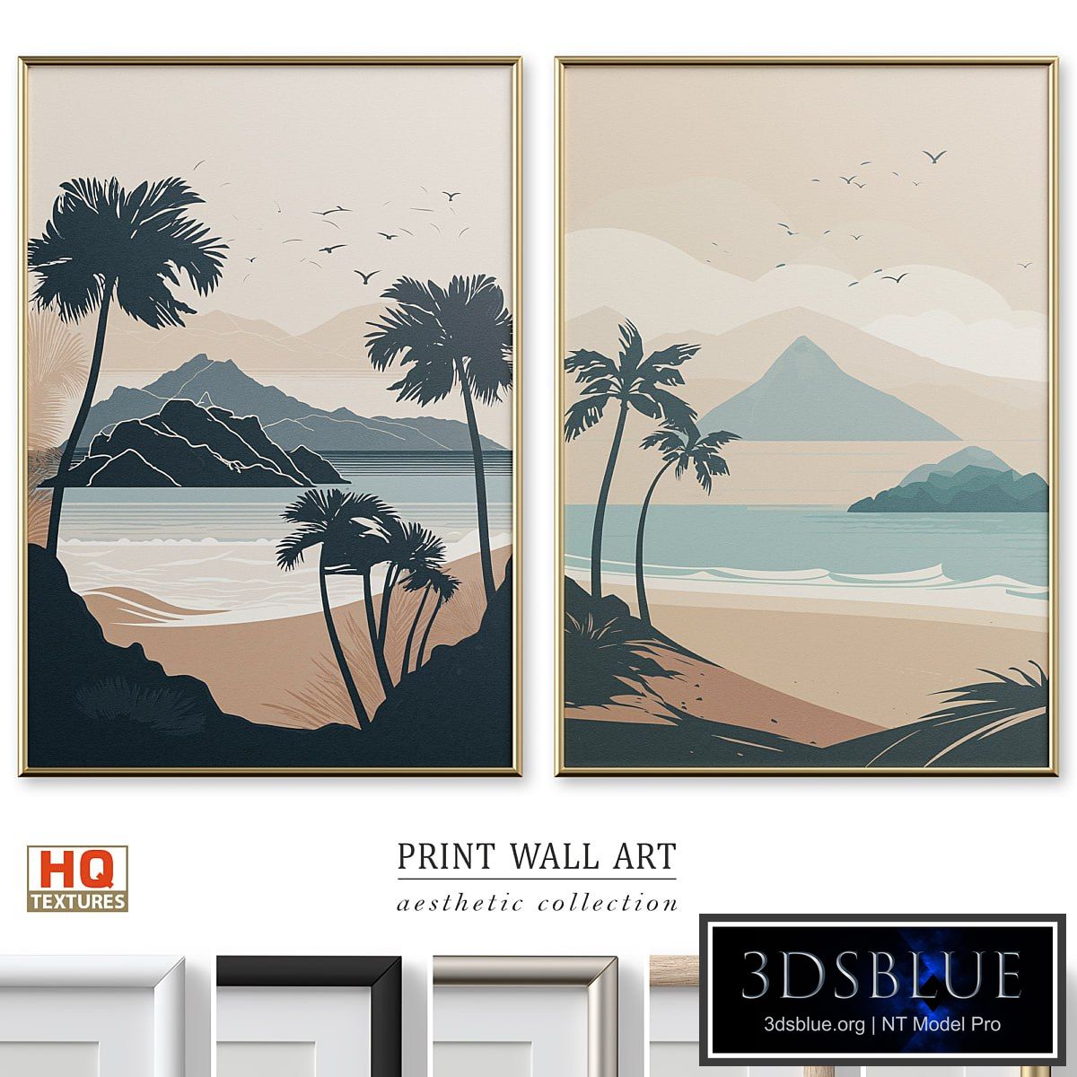 Peaceful Beach Travel Poster Wall Art P-642