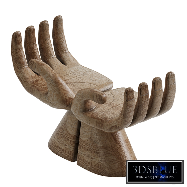 Wood Carved Buddha Hand Accent Piece