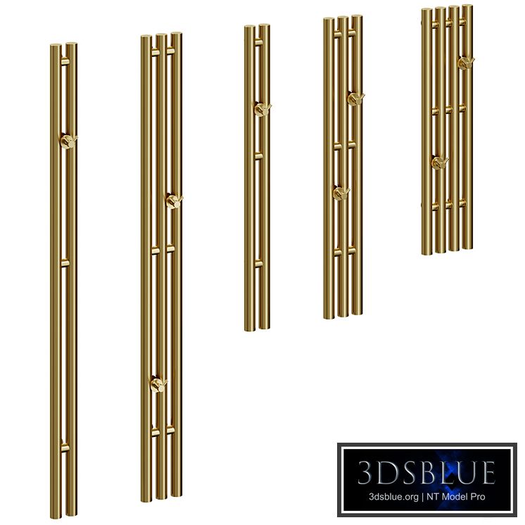 Vertical, narrow heated towel rails. 5 items