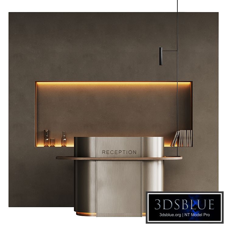 Small minimalistic reception desk in metal 2