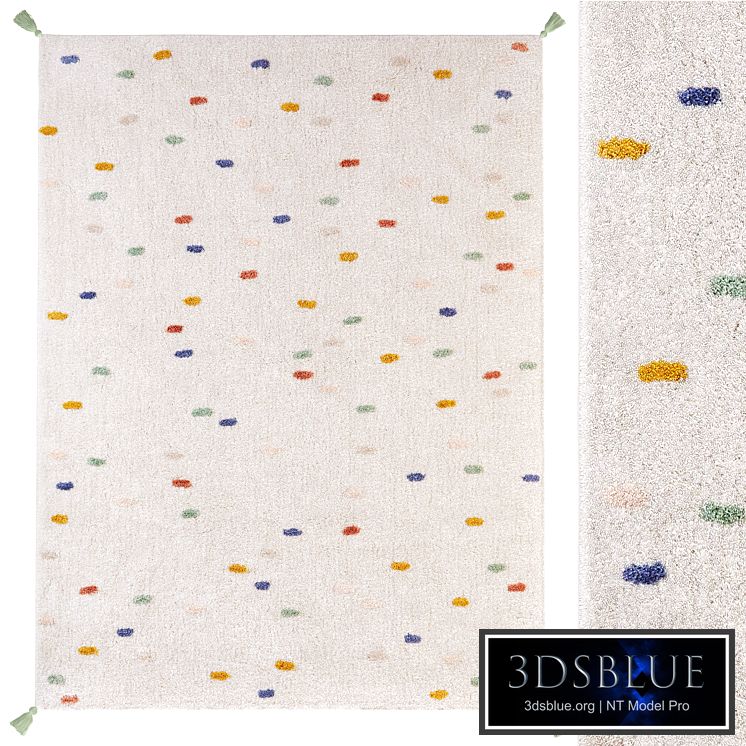 Polka dot carpet with pompoms Zara Home Colored Polka Dot Pompom