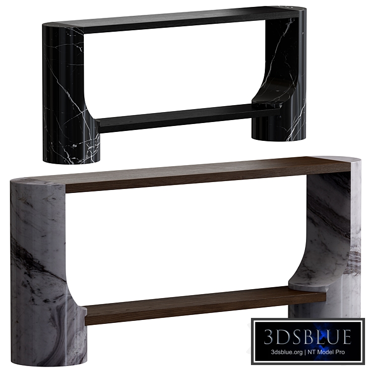 CB2 console table with 2 materials