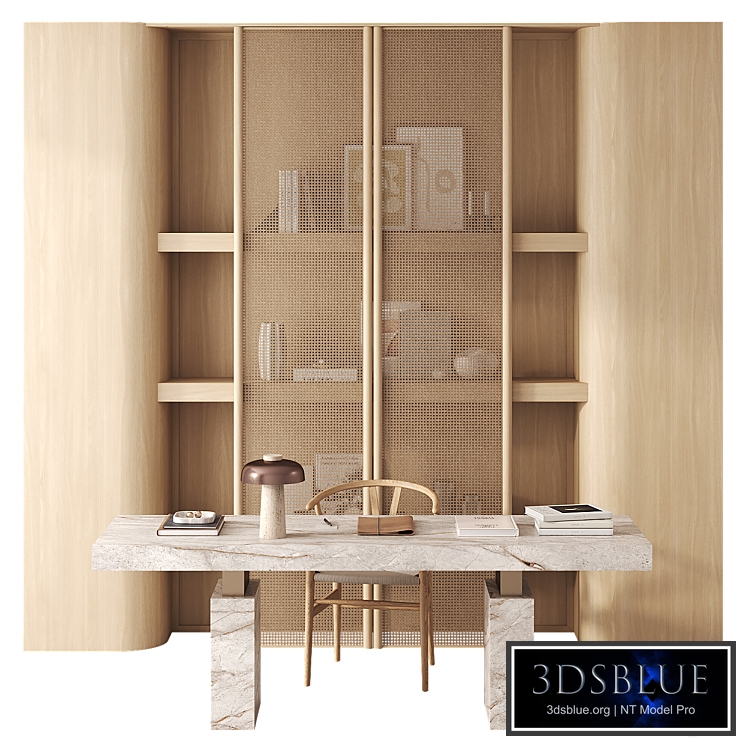 Workplace with CH24 Wishbone chair by Carl Hansen