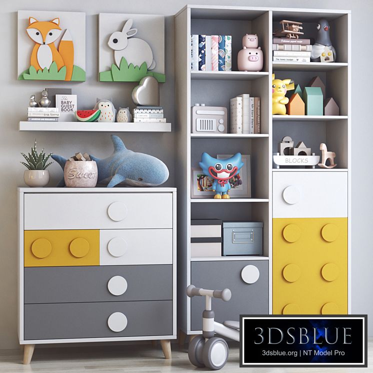 Childrens furniture Nils with toys