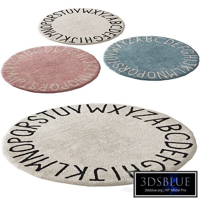 389 washable rug ABC natural black by Lorena Canals carpet kit for kids