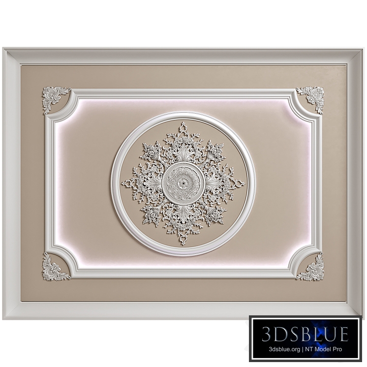 Illuminated ceiling in classic style 002