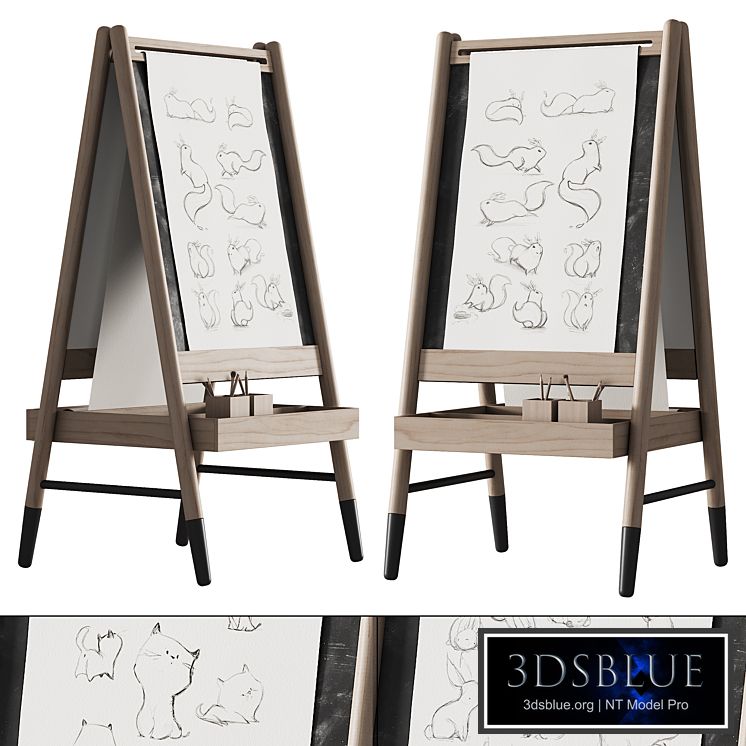 390 CB2 Wooden Kids Art Easel by Crate&kids 01