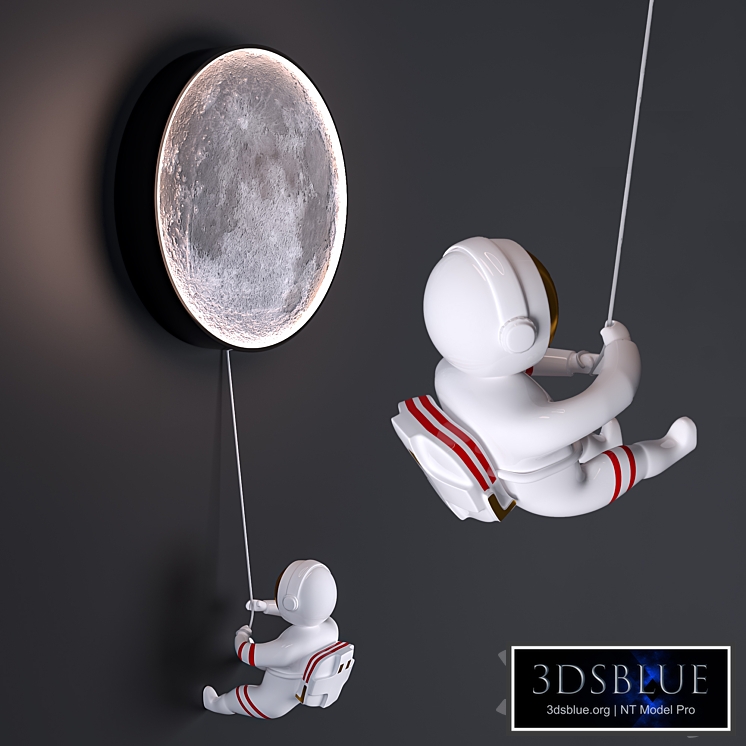 Astronaut And Moon Light Fixture