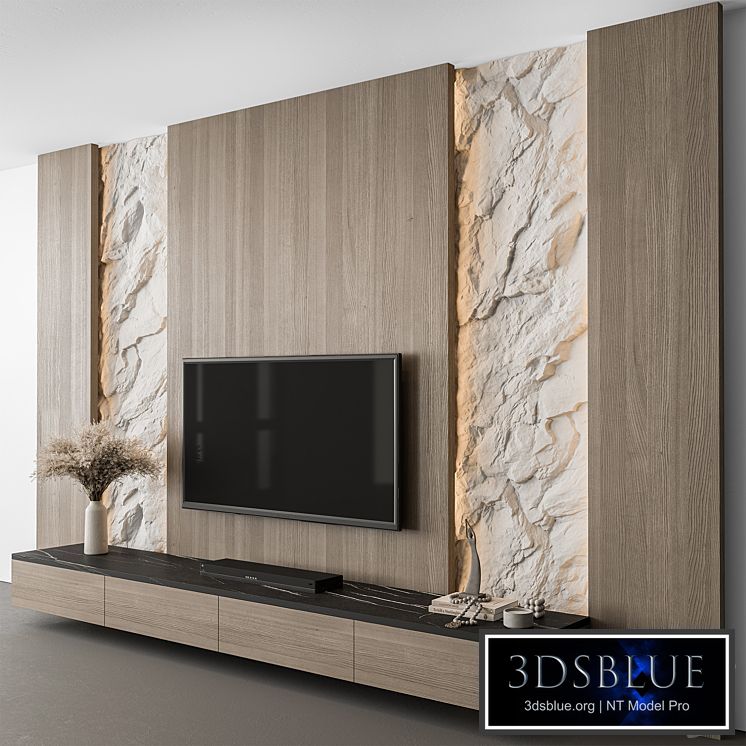 TV Wall Cliff and Wood - Set 98