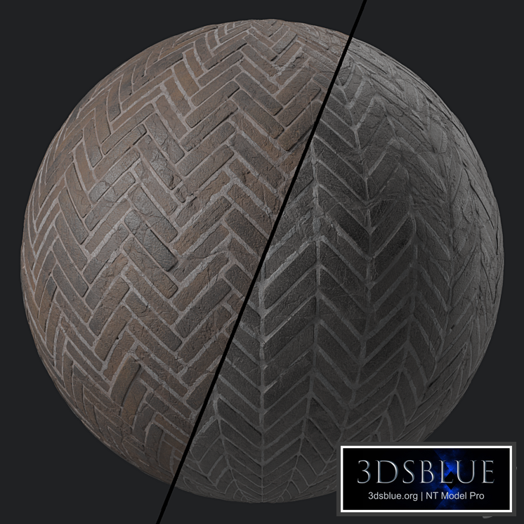 Pavement Materials 46- HerringBone Stone Paving | Sbsar Pbr 4k Seamless