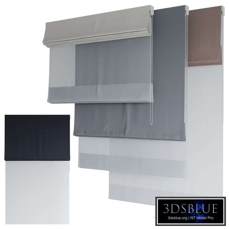 Roman Curtains 195 | Dual Roman Shades | day and night