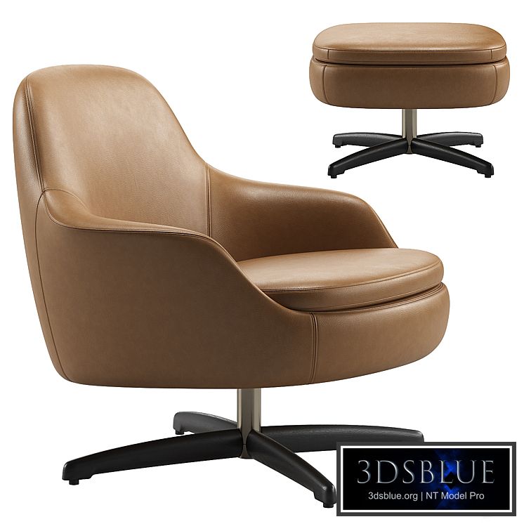 Sendai Swivel Armchair by Minotti