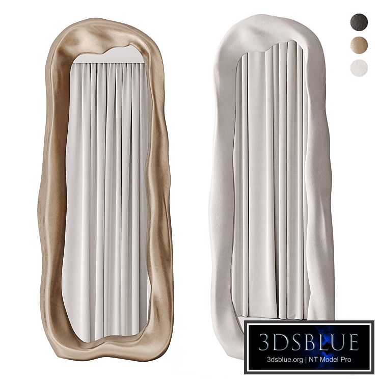 Large mirrors in sculptural ceramic frames by O.Garikova