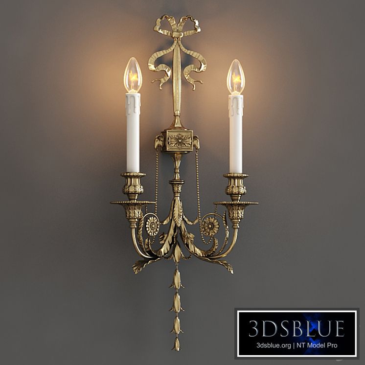 Guilded Ormolu Wall Lights with Lamps