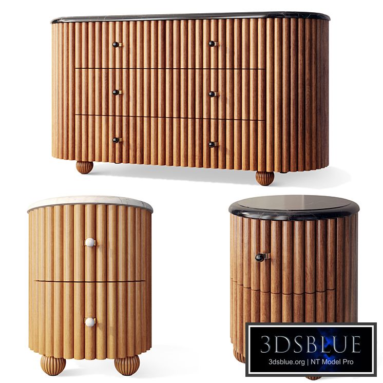 Chest of drawers oval bedside table Carlisle Soho Home