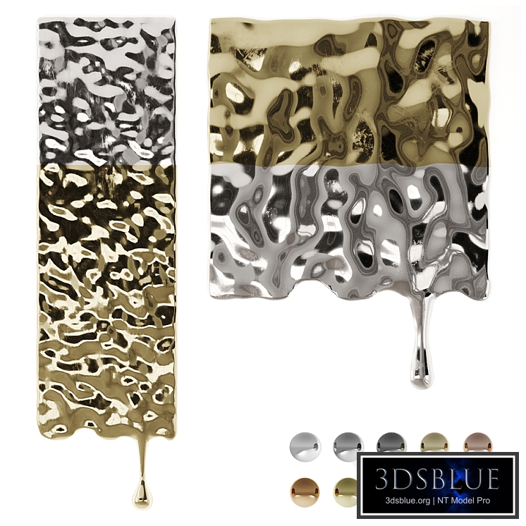 Decorative panel Drop from metal 03