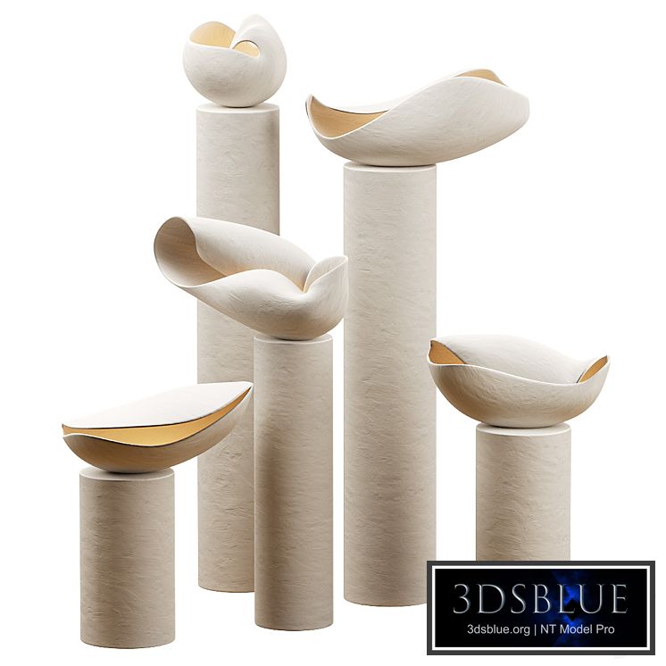 Decorative clay lamps Nautile ii Floor Lamp by Elsa Foulon