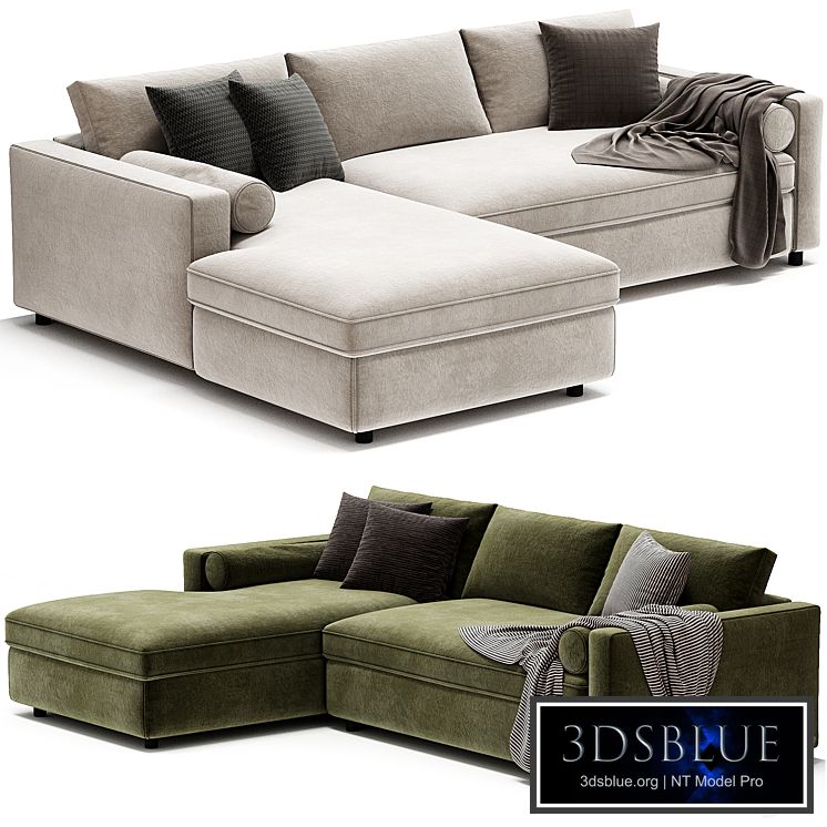 Aris Deep 2 Piece Left Arm Chaise Sectional Sofa