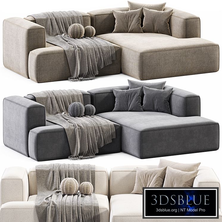 Narozna sofa modulowa ze sztruksu Lennon