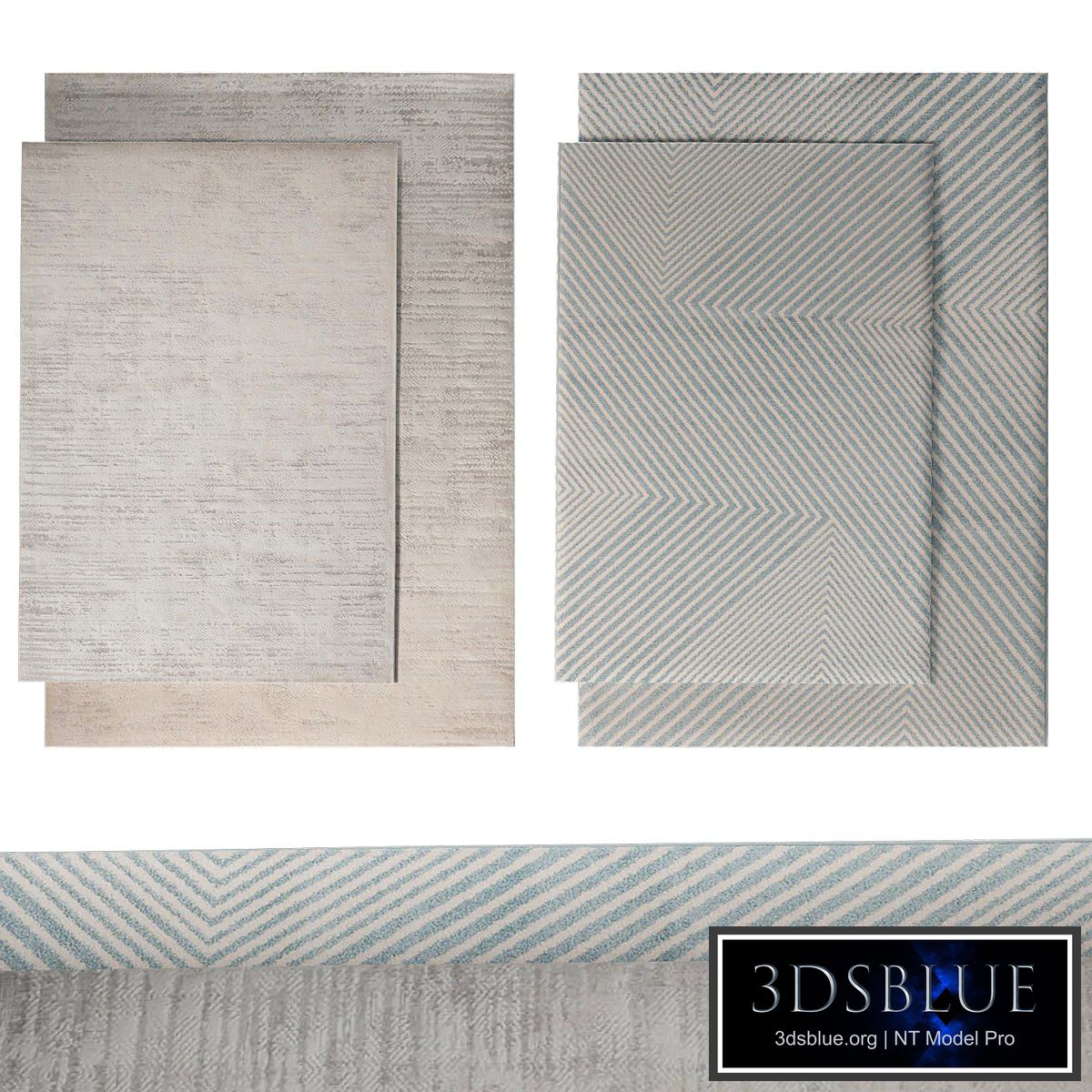 Set of 4 rugs from luxdeco Luzon and Pembroke Cross series