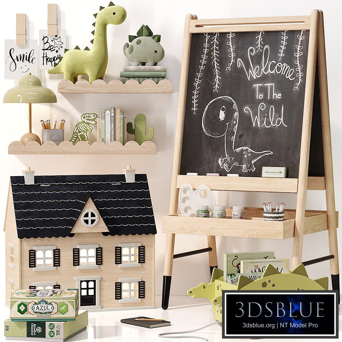 Crate and Barrel Wooden Easel , Dollhouse and Decor for Kids 02