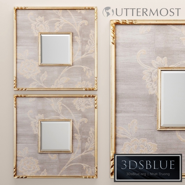 Evelyn Square Mirror, luxury, golden, decorative, frame, Uttermost, wall decor, decorative, interior, mirror