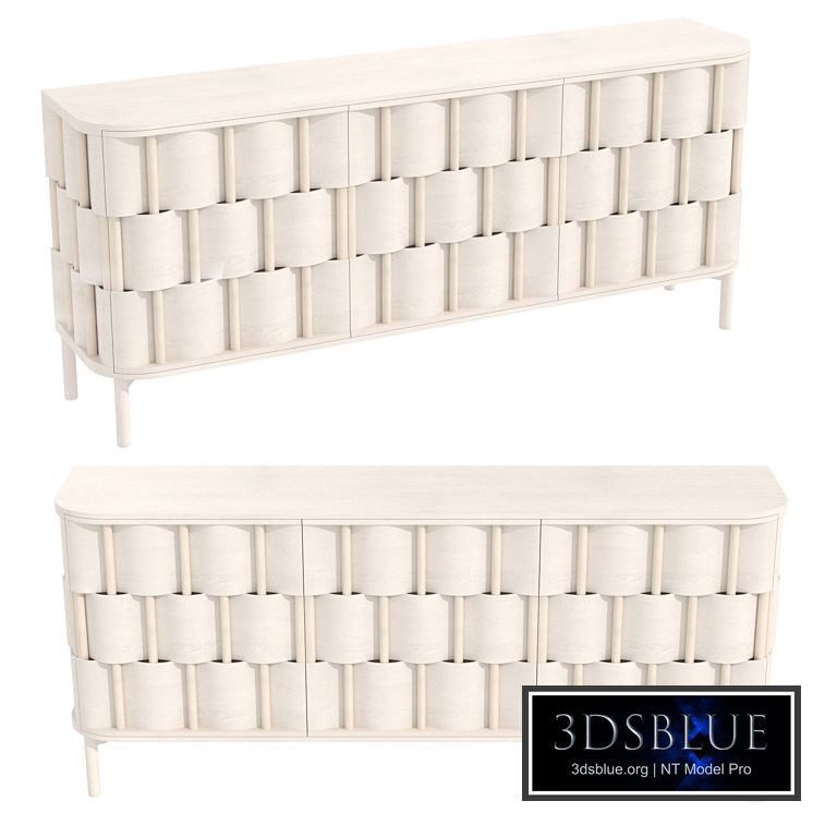 Credenza ringvide solid birchwood birchvene scandinavian weave