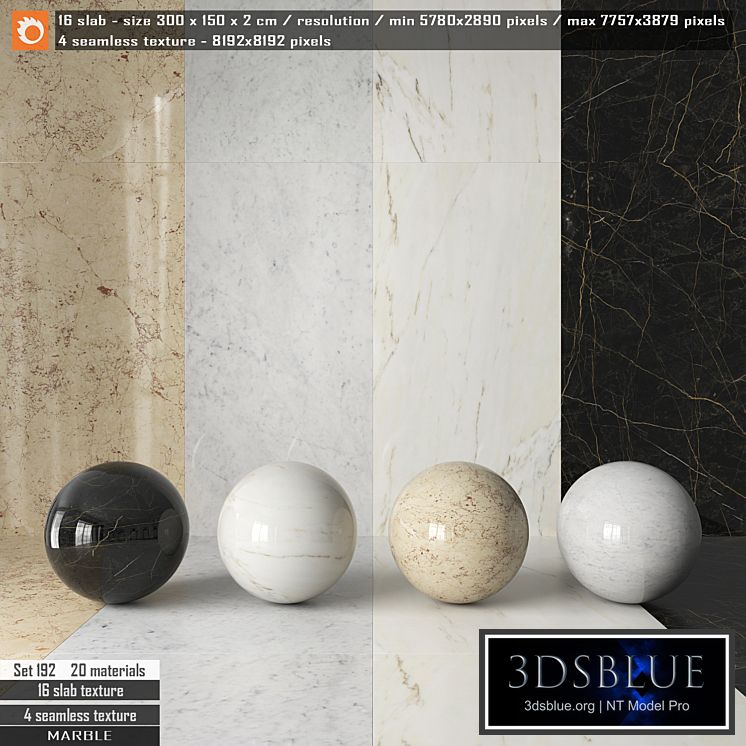 Marble slab & Seamless texture Set 192