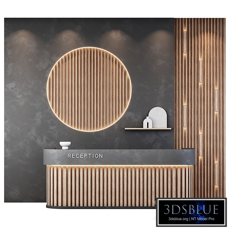 Reception desk natural wood