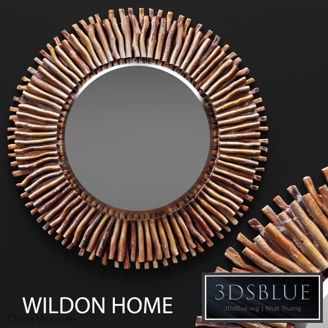 Piper Wall Mirror by Wildon Home ®, mirror, round, branches, dried flowers, decor, sun, eco, eco-design