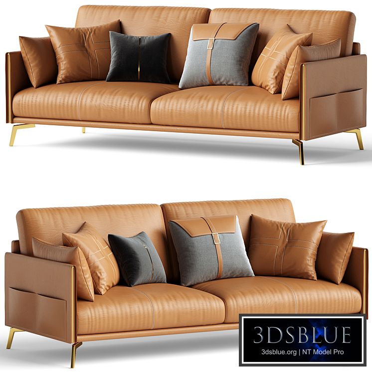 Glamorous Brown Leather Sofa